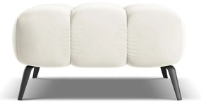 Poggiapiedi bianco con rivestimento in velluto Nalu – Makamii