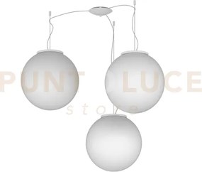 Mars sospensione spostabile vetro bianco d.35 cm 3 luci attacco e27
