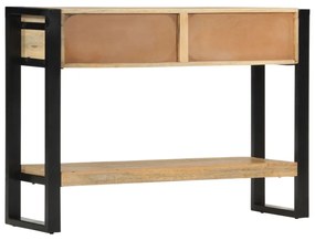 Tavolo consolle 110x30x76 cm in legno massello grezzo di mango