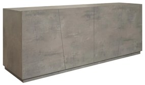 Credenza GORGONA in legno, finitura in grigio cemento, 180&#215;50 cm