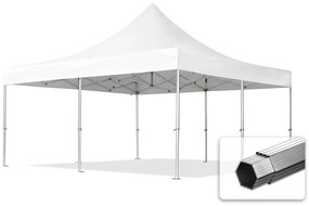 TOOLPORT 5x5m gazebo pieghevole PVC ignifugo, PROFESSIONAL alluminio, bianco - (581988)