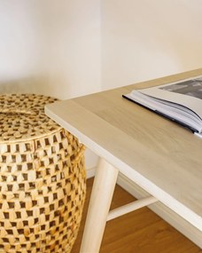 Kave Home - Scrivania Curie in legno massello di caucciÃº 120 x 60 cm
