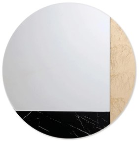 AGAVE Specchio da parete moderno rotondo con effetto marmo Black marble Ø 60