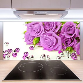 Pannello cucina paraschizzi Fiori di rose 100x50 cm