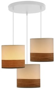 Lampadario a sospensione con filo BIANCO 3xE27/40W/230V bianco/marrone