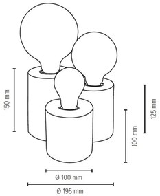 Spot-Light 2266360 - Lampada da tavolo VINCENT 3xE27/15W/230V