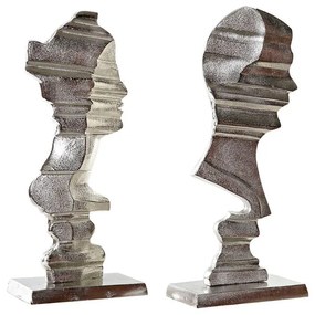 Statua Decorativa DKD Home Decor Alluminio (2 pezzi) (22.5 x 12.5 x 52 cm)