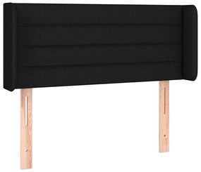 Testiera a led nera 93x16x78/88 cm in tessuto