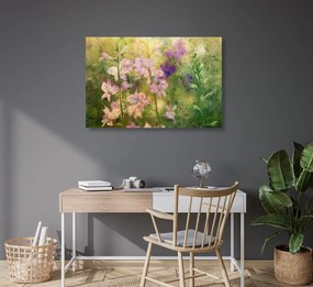 Quadro su tela – Disegno acquerellato di piante di montagna
