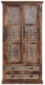 Armadio marrone in legno di mango 190x45 cm Maneesh - Støraa