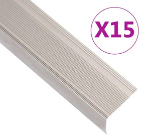 Profili A L Per Gradini 15 Pz İn Alluminio 67 Cm Champagne /