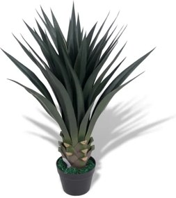 Yucca Pianta Artificiale con Vaso 85 cm Verde