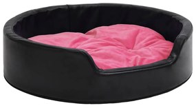 Lettino per cani nero e rosa 99x89x21 cm peluche e similpelle