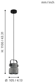 Eglo 39854 - Lampadario a sospensione con filo HILCOTT 1xE27/40W/230V