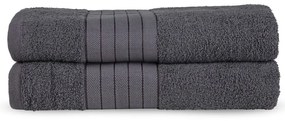 Set di 2 asciugamani in spugna di cotone antracite 70x140 cm - Good Morning