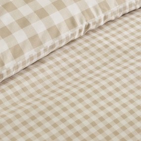 Set copripiumino e federa beige per letto singolo 135x200 cm Bamford Gingham Check – Catherine Lansfield