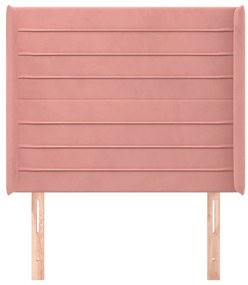 Testiera ad orecchio nera 93x16x118/128 cm in velluto