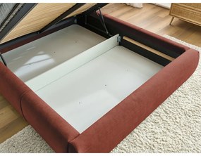 Letto matrimoniale imbottito arancione con vano contenitore con griglia 180x200 cm Vernon - Bobochic Paris