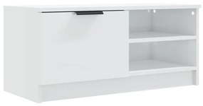 Mobile porta tv bianco lucido 80x35x45 cm in legno multistrato
