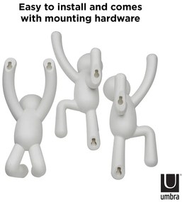 Ganci in plastica da parete in set da 3 Buddy - Umbra