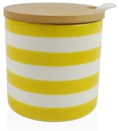 Portazucchero Versa Giallo Ceramica Dolomite 8 x 8 x 8 cm Righe Rotondo