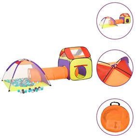 Tunnel e Tenda da Gioco per Bambini con 250 Palline Multicolore, Tenda da Gioco Bambini 250 Palline Multicolore 338x123x111 cm III