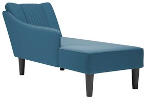 Sdraio Con Bracciolo Destro İn Velluto Blu /