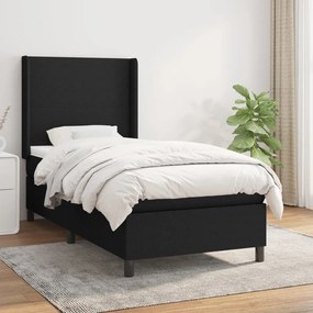 Giroletto A Molle Con Materasso Nero 90x190 Cm İn Tessuto /