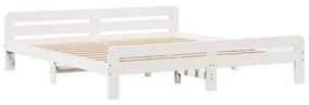 Letto senza materasso bianco 180x200 cm legno massello di pino