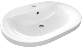 Lavabo da appoggio rettangolare in ceramica L 62 x H 17.5 x P 46 cm bianco