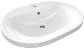 Lavabo da appoggio rettangolare in ceramica L 62 x H 17.5 x P 46 cm bianco