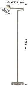 Lindby Kaylou piantana LED, regolabile, nichel