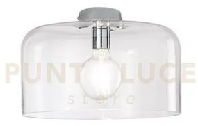 Plafoniera gibus trasparente 1 luce attacco e27 35x35x23cm in vetro...