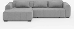 Doric Divano angolare con penisola e sedute allungabili con relax elettrico - poggiatesta reclinabili in tessuto smacchiabile T23