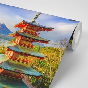 Carta da parati autoadesiva – Vista su Pagoda Chureito e monte Fuji