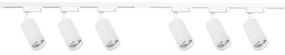 Faretto per sistema a binario PIPE 6xGU10/10W/230V, bianco