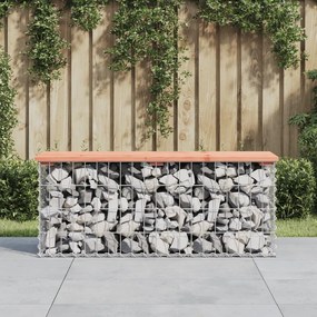 Panca giardino design gabbione 103x31,5x42 cm massello douglas