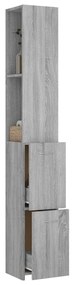 Armadietto bagno grigio sonoma 25x25x170cm legno ingegnerizzato