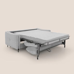 Gregory Divano letto con materasso h18 cm in microfibra effetto velluto impermeabile T09 grigio chiaro