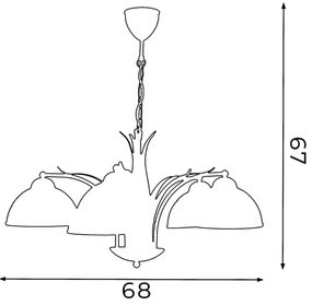 Lampadario a sospensione con catena KORFU 5xE27/60W/230V