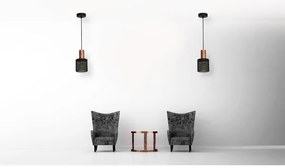 Lampadario a sospensione con filo ARES BLACK 1xE27/60W/230V