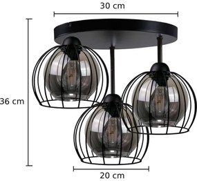 Lampadario a plafone SOLO BLACK 3xE27/60W/230V diametro 30 cm