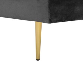 Chaise longue velluto nero destra MIRAMAS Beliani