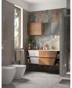 Mobile sottolavabo e lavabo Sieben canyon/cemento L 80 x H 51 x P 45 cm 1 vasca