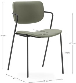 Set di sedie da pranzo kaki 2 pz Maika - Marckeric