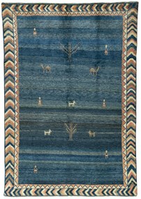 Gabbeh Tappeto 200 x 290 Blu (Iran) Annodato A Mano