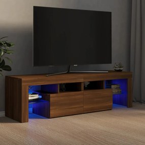 Mobile Porta Tv Con Luci Led Rovere Marrone 140x36,5x40 Cm /