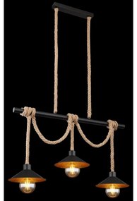 Globo 15690-3H - Lampadario a sospensione su cavo DIANA 3xE27/60W/230V nero