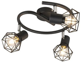 Faretto Art Déco nero orientabile 3 luci - Mosh