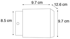 Applique da parete di design nero/oro con LED - Caja